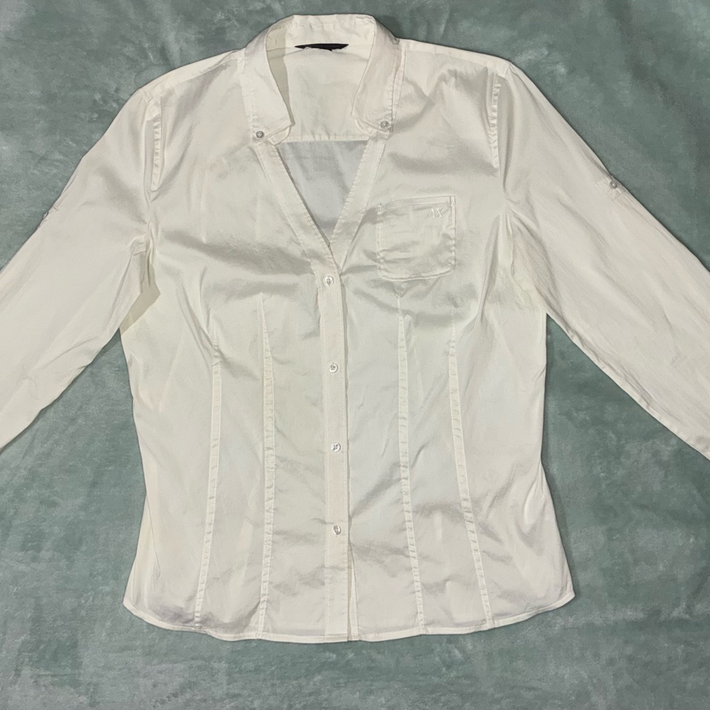 Armani Exchange Ivory Button Down Shirt
